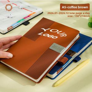 2026 <b>A5</b> Pu Leather Diary Notebook Business Custom Logo Hardcover Journal Agenda <b>Notepad</b> Notebooks With Pen Holder - Product Image 1