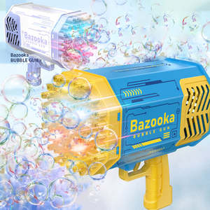 Elektrische Automatische Wateropslag Kinderen Outdoor Oplaadbare Plastic 69 Gaten Bazooka Bubble <span class=keywords><strong>Gun</strong></span> Licht Op - Product Image 3