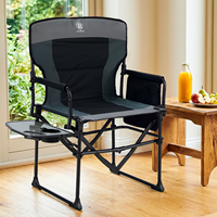 Chaise de directeur robuste pour l'extérieur, chaise pliante portable pour le camping avec poche latérale pour pelouse, sport, pêche, pique-nique, plage