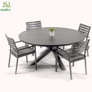 Patio moderno impermeabile in alluminio esterno 10 posti espandibile tavolo <span class=keywords><strong>da</strong></span> pranzo rotondo e sedie per <span class=keywords><strong>giardino</strong></span> - Product Image 2