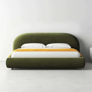 <span class=keywords><strong>Letto</strong></span> <span class=keywords><strong>Matrimoniale</strong></span> di Lusso in <span class=keywords><strong>Velluto</strong></span> Bouclé, Design Moderno, con Testiera Imbottita per Camera da <span class=keywords><strong>Letto</strong></span> - Product Image 2