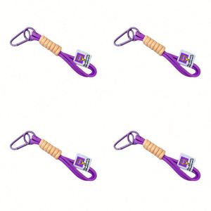 Porte-clés en corde d'escalade en tissu nylon tressé multicolore, avec anneau et dragonne personnalisée - Product Image 1
