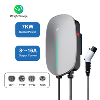 Estación de Carga para Vehículos Eléctricos 7kW 32A con Certificación CE y RoHS, Clasificación IP65, Enchufe GB/T Tipo 1 Tipo 2, Carga Rápida WrightCharge para Hoteles y Resorts
