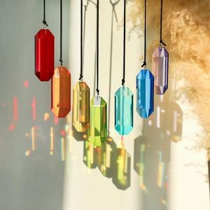 Hdcrystalgifts 7 cái 3 'cửa sổ trong nhà treo trang trí pha lê suncatcher lăng kính cầu vồng kính mặt trời khắc đánh bóng - Product Image 5