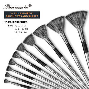 10 pièces artiste peinture <span class=keywords><strong>pinceau</strong></span> ensemble doux Anti-perte Nylon manche en bois acrylique <span class=keywords><strong>aquarelle</strong></span> peinture à l'huile ventilateur pinceaux - Product Image 2
