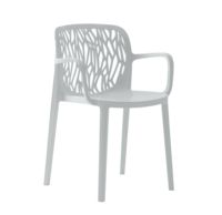 Chaise d'appoint en plastique ajouré de style nordique avec accoudoirs, pour intérieur et extérieur, idéale pour bistrot, terrasse et balcon