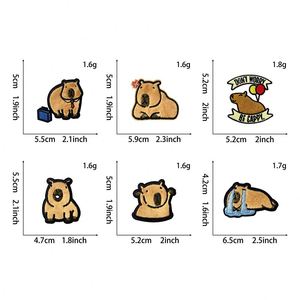 New Stock <b>Iron</b> on /self Sticker Embroidered Cute Capybara Patch for T-shirt Hoodies Hat Decoration - Product Image 2