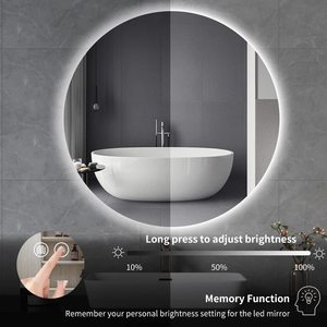 80CM <span class=keywords><strong>100CM</strong></span> Led Lighting Dimmable Touch Miroir mural étanche Smart Round Miroir de salle de bain Miroir rétroéclairé sans cadre - Product Image 3