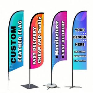 Banderas Voladoras con Soporte, Asta de Bandera, Bandera de Pluma, Bandera de Lágrima para Publicidad Exterior - Product Image 5