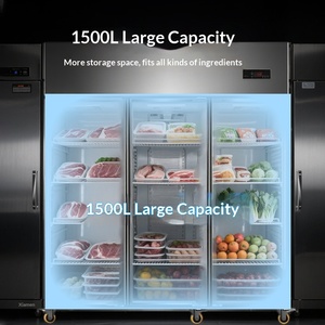 Congelatore Commerciale a Sei Porte, Doppia Temperatura, in Acciaio Inossidabile, per Ristoranti e Cucine, con Funzione Fresh Lock, Grande Capacità, Primo Livello - Product Image 2