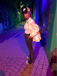 DiZNEW americano Vintage estilo cintura alta de vaqueros de pierna ancha acampanada Jeans Denim - Product Image 5