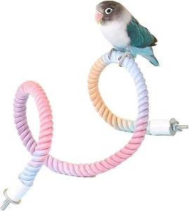 Écologique Luxe Oiseau Jouet Perroquet Suspendu Balançoire <span class=keywords><strong>Corde</strong></span> À Mâcher Fournitures Échelle Bâton En Nylon Extérieur Stress Ennui Soulagement - Product Image 1