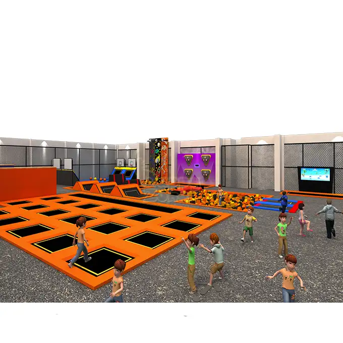 Indoor outdoor trampoline parks for adults and kids with Interactive games
