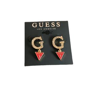 Pendientes <span class=keywords><strong>de</strong></span> Diseño con Letra <span class=keywords><strong>GUESS</strong></span> Estilo Europeo Americano, Incrustaciones <span class=keywords><strong>de</strong></span> Piedras Preciosas y Triángulo Invertido Esmaltado, Venta al Por Mayor - Product Image 6