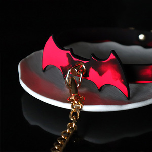 SM sex toys, dark bat <b>collar</b>, temperature-sensitive leather, body-touching color-changing <b>collar</b>, <b>BDSM</b> props - Product Image 3