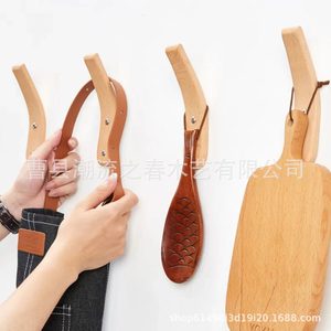 New cross-border wooden hook room coat rack <b>clothes</b> hanger wall-mounted <b>storage</b> behind door entryway <b>clothes</b> - Product Image 5