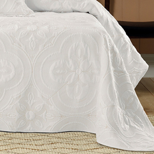 High Quality Elegant Home Goods <strong>White</strong> Embroidery Design <strong>Bedspread</strong> Used for Home or Hotels - Product Image 5