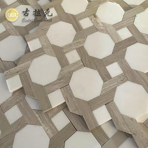 Thassos White Mix Wood Marble Octogone Mosaïque de marbre pour carreaux de sol <span class=keywords><strong>et</strong></span> de mur - Product Image 6