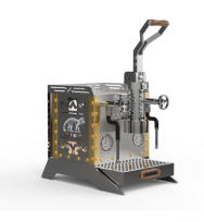 Máquina de Espresso Manual Steampunk con Palanca de Resorte, Acero Inoxidable 304, Madera de Nogal, 58mm, Portátil para Exteriores, para Cafetería o Carrito de Café - Product Image 2