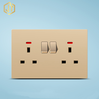 Marché OEM Vente en gros Prise murale Panneau mince 13A 3 broches Double prise UK Plug Standard