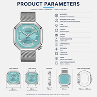 Montre de haute qualité avec logo personnalisable, mouvement japonais Miyota 8215, boîtier en acier inoxydable, cadran en cristal saphir, chronographe 3BAR