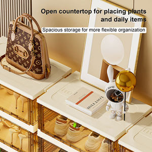 Armadio Portascarpe Multistrato in Plastica - Pieghevole/Collassabile, Grande Capacità, Antipolvere, in Acrilico, Impilabile, Opzione Logo Personalizzato - Product Image 3