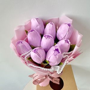 Base de <span class=keywords><strong>beurre</strong></span> de karité de fleur de savon de rose fait à la main de luxe avec texture de pétale véritable pour les fleurs et les plantes décoratives de la fête des mères - Product Image 2