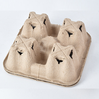 Emballage jetable à emporter de quatre tasses pour les boissons de pulpe de café de thé au lait Plaque de base de plateau durable faite estampage de papier durable