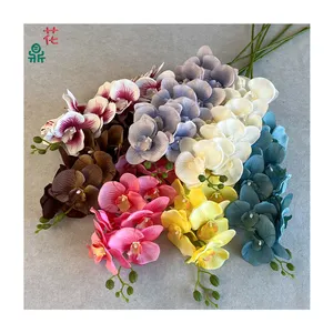 9 Primera Impresión de seda Phalaenopsis Paisaje comercial Decoración Flores de seda Flores artificiales al por mayor transfronterizas