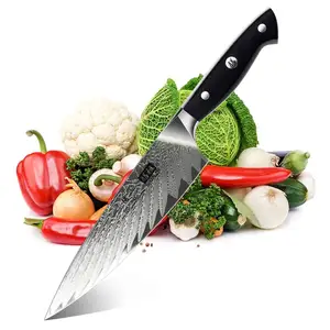 SHAN ZU 20 см дамасский кухонный нож Профессиональный AUS-10 стальной нож шеф-повара японский нож для резки мяса овощей Фрукты