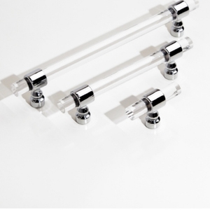 Puxadores de Gabinete em Acrílico Transparente com Base em Liga de Zinco, Puxadores Modernos para Móveis de Cozinha, Guarda-Roupa e Banheiro - Product Image 3