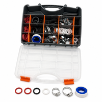 Kit de joints de plomberie, joints toriques assortis, colliers de serrage pour tuyaux, ruban d'étanchéité PTFE, boîte à outils pour cuisine, salle de bain, jardin, irrigation, tuyauterie