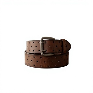 Ceinture en cuir de vache véritable confortable, avec boucle carrée en acier, imperméable, personnalisable avec logo, vente en gros BS INTERNATIONAL - Product Image 1