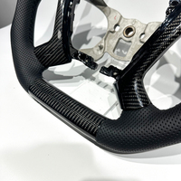 Volant de direction en cuir perforé noir personnalisé en fibre de carbone noire, directement de l'usine, pour Chevrolet Silverado