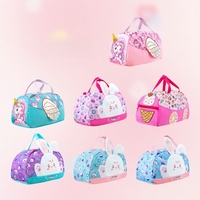 Sac de voyage en toile à motif de licorne de dessin animé très vendu, adorable sac de rangement de voyage en 3D pour enfants