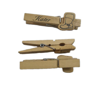 Fermaglio in legno da 7cm con corona e logo di avvio personalizzato spille per vestiti naturali per l'asciugatura fotografica per l'artigianato - Product Image 3