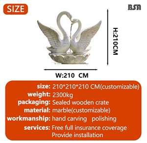 <span class=keywords><strong>Fuente</strong></span> de Agua de Cisne de Mármol Tallada a Mano, Escultura de <span class=keywords><strong>Fuente</strong></span> de Animales de Piedra y Ángeles para Decoración de Patio y Villa - Product Image 2