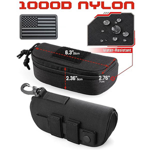 1000D 나일론 하드 안경 케이스 휴대용 전술 몰리 지퍼 선글라스 파우치 가방 클립 포함 - Product Image 4