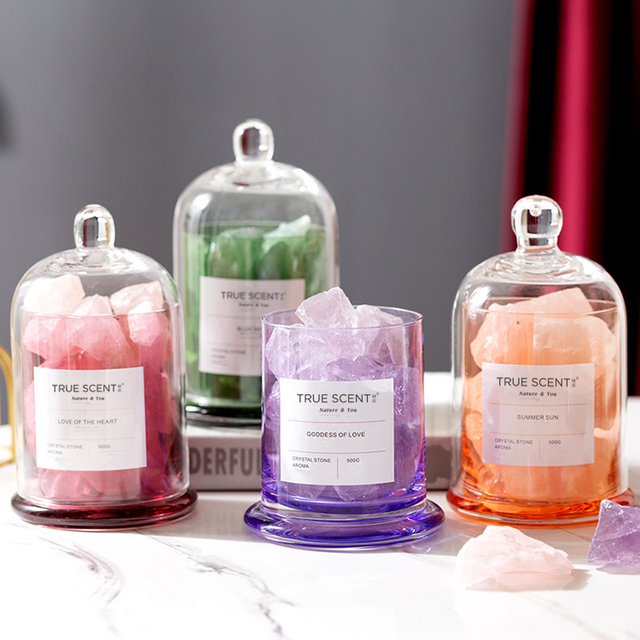 Wholesale Colorful Marbling Glass Crystal Stone Diffuser Essential Oil Aroma Diffuser Crystal Diffuser Stone