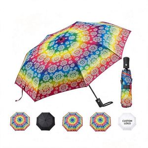 Parapluie pliant de voyage en tissu pongé, impression sérigraphique, fiable, moderne, anti-UV, ouverture manuelle, personnalisable, de qualité supérieure - Product Image 1