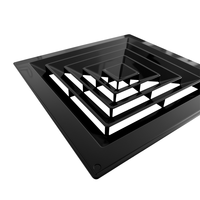 Diffuseur d'air carré noir en ABS, grille de ventilation à 4 voies anti-condensation pour climatiseur central