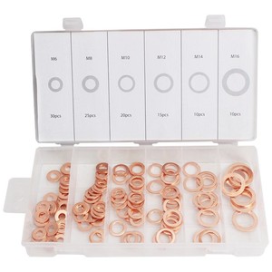 Copper Flat <b>Washers</b> Set M6 M8 M10 M12 M14 M16 110Pcs Sealing Gaskets For Automotive Industrial Use - Product Image 1