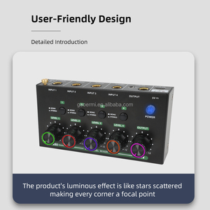Mezclador de <span class=keywords><strong>audio</strong></span> estéreo Mix400P de 4 canales con luz RGB Mini mezclador pasivo Entrada <span class=keywords><strong>RCA</strong></span> Salida Carcasa de metal - Product Image 4