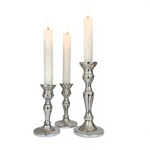 Elegant Gold Silver Typographic Showpiece Candle Stand with Metal Base Handmade Christmas Decor Durable & Eco-Friendly - Product Image 1