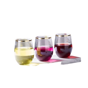 12oz plastique incassable sans tige or jante verre <span class=keywords><strong>à</strong></span> vin <span class=keywords><strong>Champagne</strong></span> whisky tasses en plastique sans tige flûtes <span class=keywords><strong>à</strong></span> <span class=keywords><strong>champagne</strong></span> pour Bar Party - Product Image 1