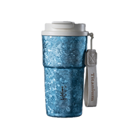 Bouteille en titane de 420 ml, tasse à café sous vide en titane pur à double paroi pour les activités sportives/extérieures.