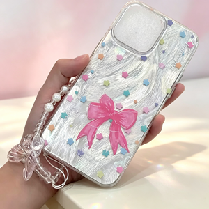 <span class=keywords><strong>Coque</strong></span> <span class=keywords><strong>de</strong></span> téléphone Y2K esthétique argentée effet laser ondulé <span class=keywords><strong>avec</strong></span> imprimé papillon et nœud mignon, protection anti-chute <span class=keywords><strong>avec</strong></span> chaîne à main perlée - Product Image 3