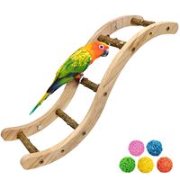 Accessoires pour animaux de compagnie en gros : Échelle en bois naturel pour oiseaux, Pont d'escalade pour perroquets, Supports d'exercice, Pont à grigner pour perruches