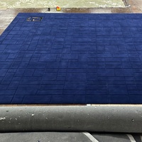 Tapis en laine fait main de haute qualité, bleu, épais, pour chambre à coucher et salon