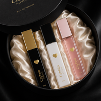 Flacon de parfum de haute qualité, carré rose, 10 ml, en verre, flacon de parfum vide blanc et noir avec emballage en boîte